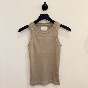Citizens Of Humanity Beige Ribbed Tank Top